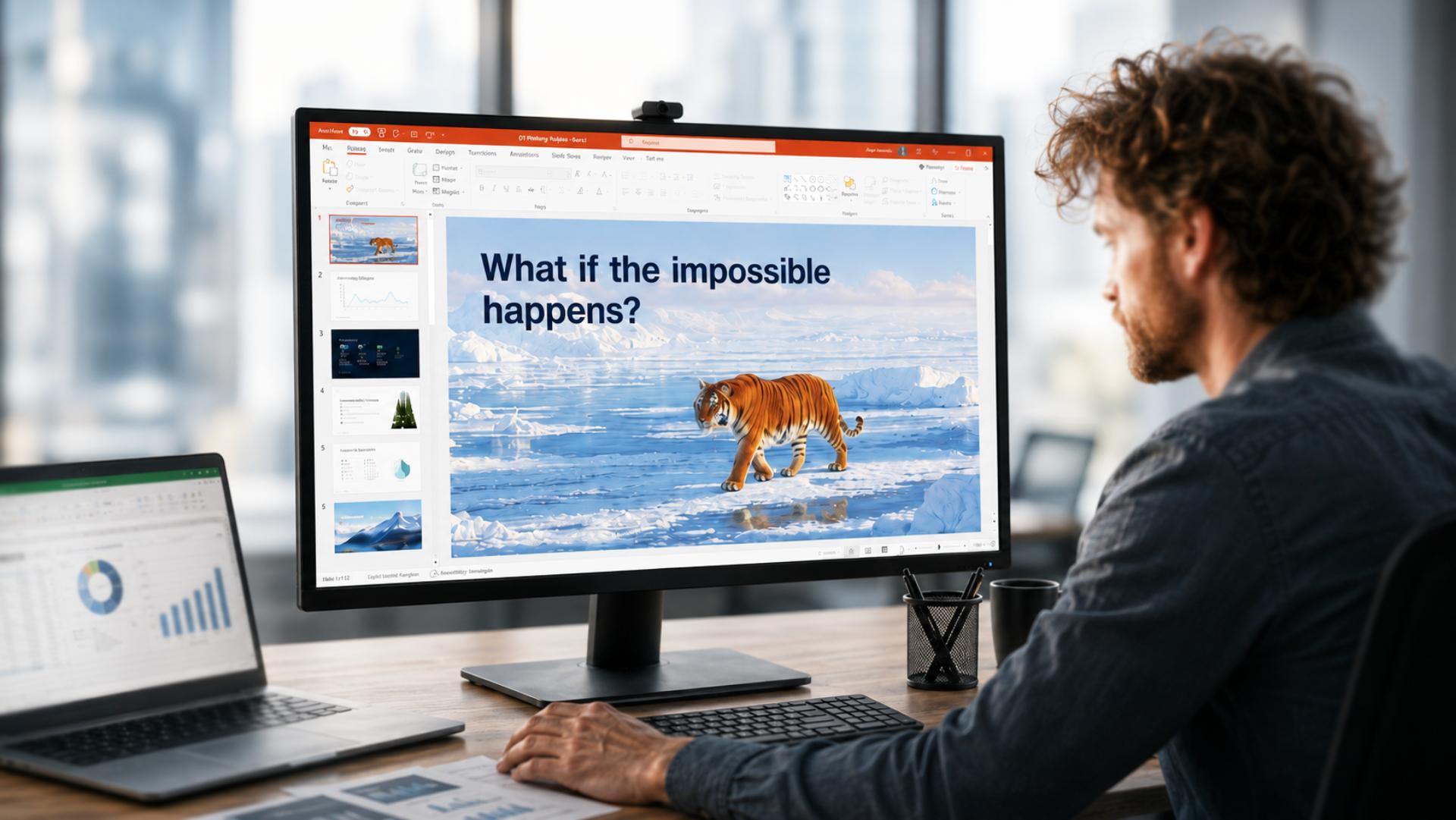 Man Voor Powerpoint Tijger